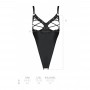 Боді з екошкіри Celine Body black L/XL — Passion: з доступом, відкритий