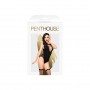Боді Penthouse Hotter Than Hell XL Black, непрозоре, вирізи, декольте, імітація шнурівки, панчохи