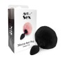 Силіконова анальна пробка М Art of Sex - Silicone Bunny Tails Butt plug, колір Чорний, діаметр 3,5 с