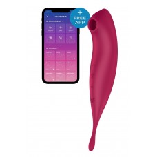 Смарт-вибратор для клитора с вакуумной стимуляцией Satisfyer Twirling Pro+ dark red