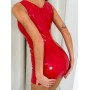 Лакована сукня з сексуальним декольте «Промениста Емілія» D&A, XS/S, червона