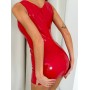Лакована сукня з сексуальним декольте «Промениста Емілія» D&A, М, червона