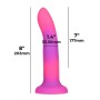 Фалоімітатор, що світиться в темряві, ADDICTION Rave 8″, Glow in the Dark Dildo Pink Purple, 20,3 см