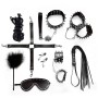 Набір Art of Sex - Spikes BDSM Set Leather, 10 предметів, натуральна шкіра, Чорний