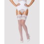 Панчохи під пояс із широким мереживом Obsessive 810-STO-2 stockings S/M, білі