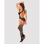 Ажурний бодістокінг з отворами Obsessive Bodystocking G327 black S/M/L, чорний, комбінезон, з доступ