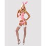 Еротичний костюм зайчика Obsessive Bunny suit 4 pcs costume pink S/M, рожевий, топ з підв’язками, тр