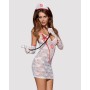 Еротичний мереживний костюм медсестри Obsessive Medica dress 5pcs costume L/XL, сорочка, рукавички, 