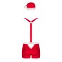 Чоловічий еротичний костюм Санта-Клауса Obsessive Mr Claus L/XL, боксери на підтяжках, шапочка з пом
