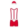 Чоловічий еротичний костюм Санта-Клауса Obsessive Mr Claus 2XL/3XL, боксери на підтяжках, шапочка з 