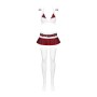 Еротичний костюм школярки з мініспідницею Obsessive Schooly 5pcs costume S/M, біло-червоний, топ, сп