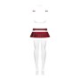 Еротичний костюм школярки з мініспідницею Obsessive Schooly 5pcs costume S/M, біло-червоний, топ, сп