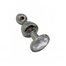 Металева анальна пробка Wooomy Lollypop Double Ball Metal Plug M, діаметр 3,1 см, довжина 9,4 см