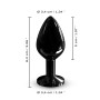 Металева анальна пробка із прикрасою у вигляді кристалу Dorcel - Diamond Plug BLACK M