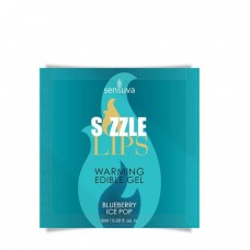 Пробник масажного гелю Sensuva - Sizzle Lips Blueberry Ice Pop (6 мл)