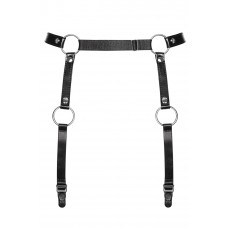 Гартеры Obsessive A741 garter belt black O/S, искусственная кожа