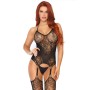 Leg Avenue Jacquard net bodystocking OS Black