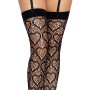 Leg Avenue Heart net thigh highs OS Black