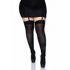 Leg Avenue Nylon Thigh Highs + PLUS SI Black