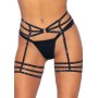 Leg Avenue Rhinestone garter strapps OS Black