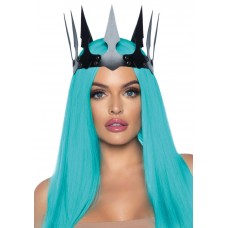 Leg Avenue Faux leather spiked crown Black