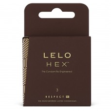 Презервативи LELO HEX Condoms Respect XL 3 Pack, тонкі та суперміцні, збільшений розмір