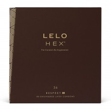 Презервативи LELO HEX Condoms Respect XL 36 Pack, тонкі та суперміцні, збільшений розмір