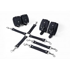Набір Feral Feelings BDSM Kit 3 Black, наручники, поножі, конектор