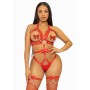 Leg Avenue Studded O-ring harness teddy Red L