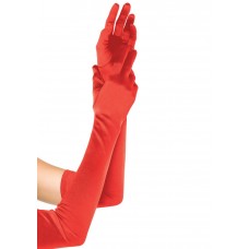 Довгі рукавички Leg Avenue Extra Long Satin Gloves red