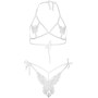 Комплект Leg Avenue Open cup bra and pearl panty White