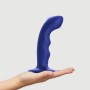 Насадка для страпону з подвійною точковою пульсацією Strap-On-Me TAPPING DILDO WAVE - NIGHT BLUE