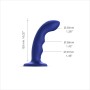 Насадка для страпону з подвійною точковою пульсацією Strap-On-Me TAPPING DILDO WAVE - NIGHT BLUE