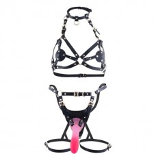 Сбруя со страпоном LOCKINK SEVANDA Queen Sheba Set with Pink Dildo