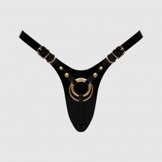 Трусики для страпона Strap-On-Me Leatherette Harness Fabulous - One Size - Black Glossy