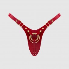 Трусики для страпона Strap-On-Me Leatherette Harness Fabulous - One Size - Red Glossy