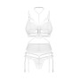 Комплект Obsessive Premisis White 3-pcs crotchless set L/XL