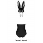 Эротический костюм кролика Obsessive Bunny costume S/M black (мятая упаковка!!!)