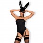 Эротический костюм кролика Obsessive Bunny costume S/M black (мятая упаковка!!!)