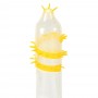 Насадка на член Recare Spike Condom Yellow (презерватив с усиками и спиралью шипов)
