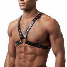 Мужская портупея Art of Sex - Spartacus, экокожа, цвет черный, размер L-2XL