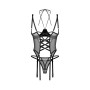 Корсет Obsessive Dominna cupless corset & crotchless thong L/XL