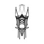 Корсет Obsessive Dominna cupless corset & crotchless thong 2XL/3X