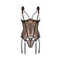 Корсет Obsessive Soranna cupless corset & crotchless thong 2XL/3XL