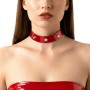 Лакированный чокер с шипами Art of Sex - Mistress, цвет красный, размер S
