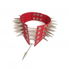 Чокер воротник с шипами Art of Sex - Ariadne, экокожа, цвет красный, L-2XL