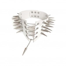 Чокер-воротник с шипами Art of Sex - Ariadne, экокожа, цвет белый, L-2XL