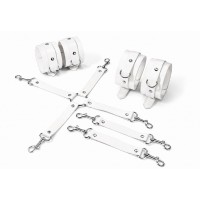 Набір для БДСМ Feral Feelings BDSM Kit 3 White, наручники, поножі, хрестовина