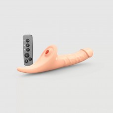 Вибронасадка для страпона с вакуумной стимуляцией Strap-On-Me Multi Orgasm Realistic Dildo M Vanilla