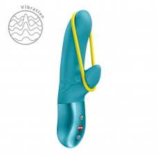 Мини вибратор-кролик со стимулирующей лентой Fun Factory AMORINO Aquamarine, лента съемная